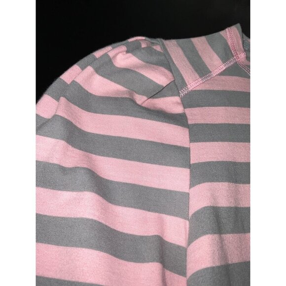 GANNI Long Sleeve Pink & Grey Striped Shirt size Small - Picture 4 of 13